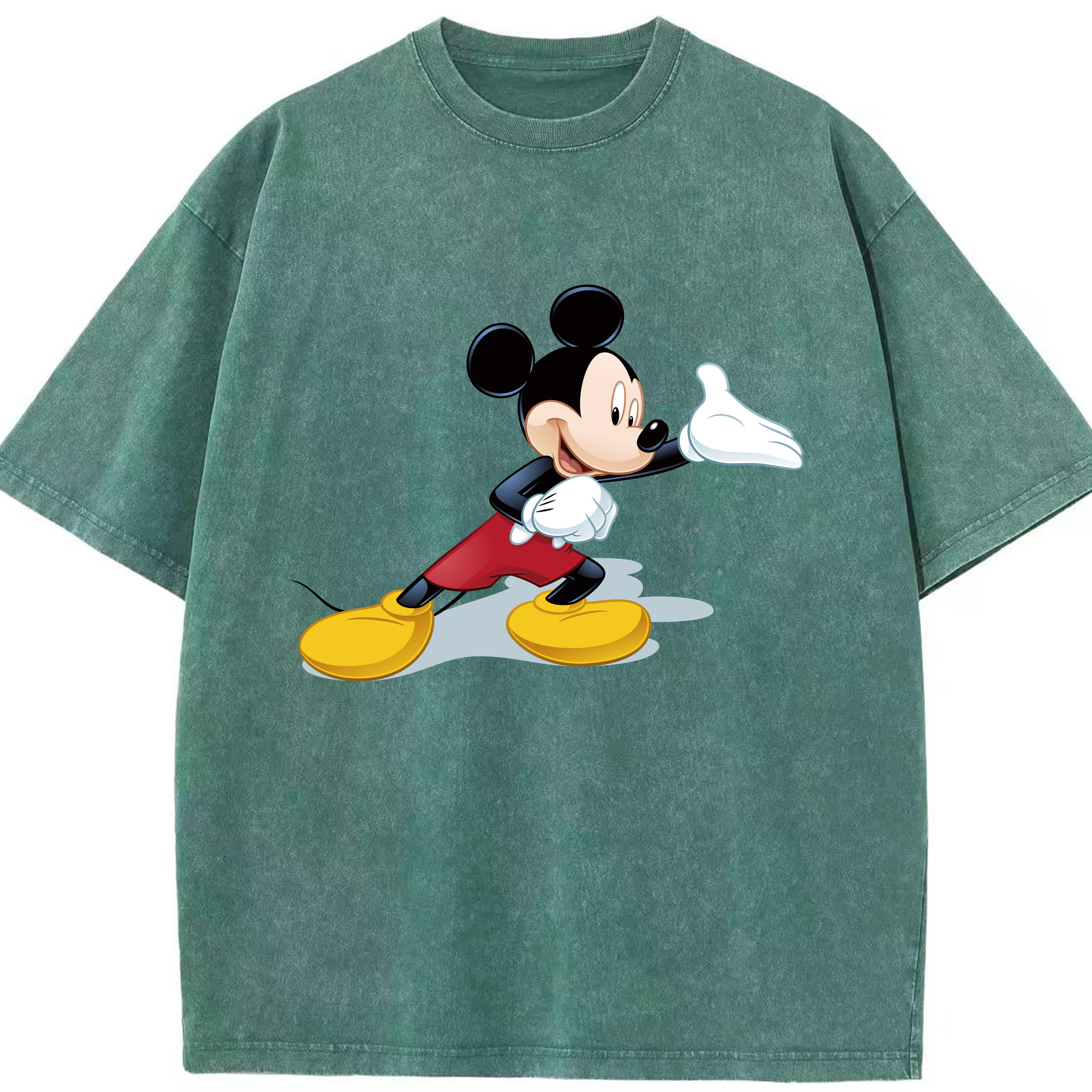 （画像用） ミッキーマウス Mickey Mouse 綿100% ヴィンテージ風 半袖Tシャツ（フロントプリント）